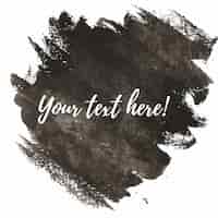 Free vector black watercolor brushes with text template