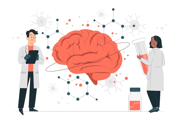 Brain chemistry concept illustration