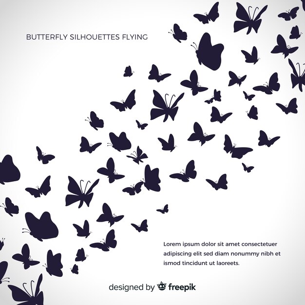 Butterflies silhouettes background