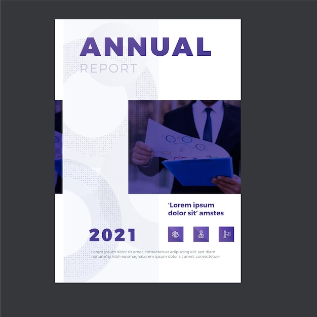 Free vector business annual report template
