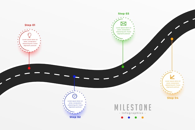Free vector business milestone roadmap template start journey for growth