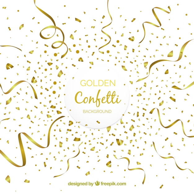 Бесплатное векторное изображение Золотой фон конфетти