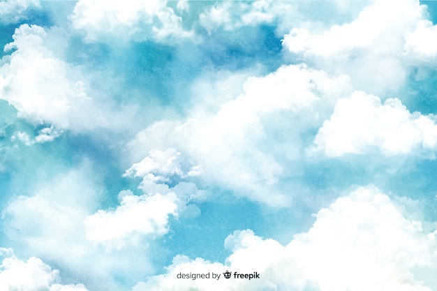 Gorgeous watercolor clouds background