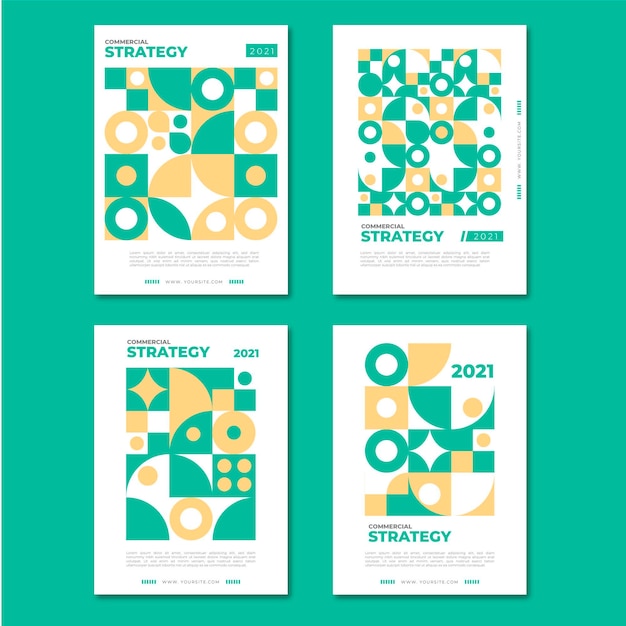 Free vector geometric business cover