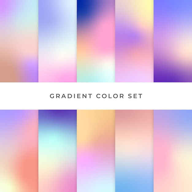 Free vector gradient color set element