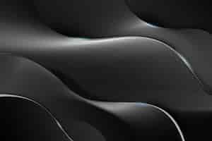 Бесплатное векторное изображение Градиент черный фон с волнистыми линиями