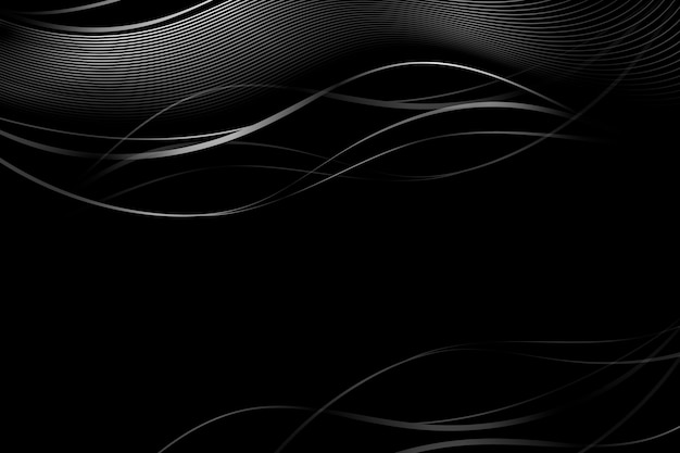 Бесплатное векторное изображение Градиент черный фон с волнистыми линиями