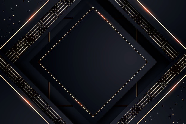 Free vector gradient black backgrounds with golden frames