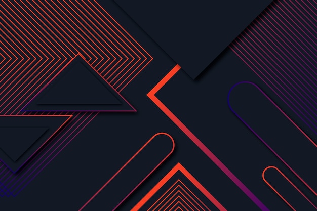 Бесплатное векторное изображение Градиент геометрических фигур на темном фоне дизайна