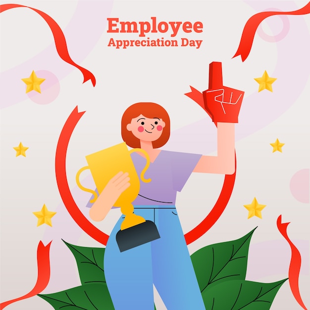 Бесплатное векторное изображение Иллюстрация дня признательности сотрудникам.