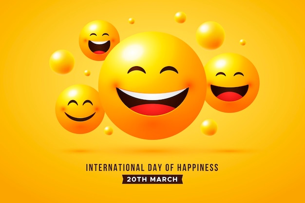 Free vector gradient international day of happiness illustration