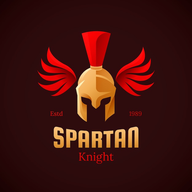 Бесплатное векторное изображение Логотип градиентного спартанского шлема