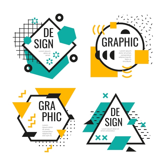 Free vector graphic design labels collection