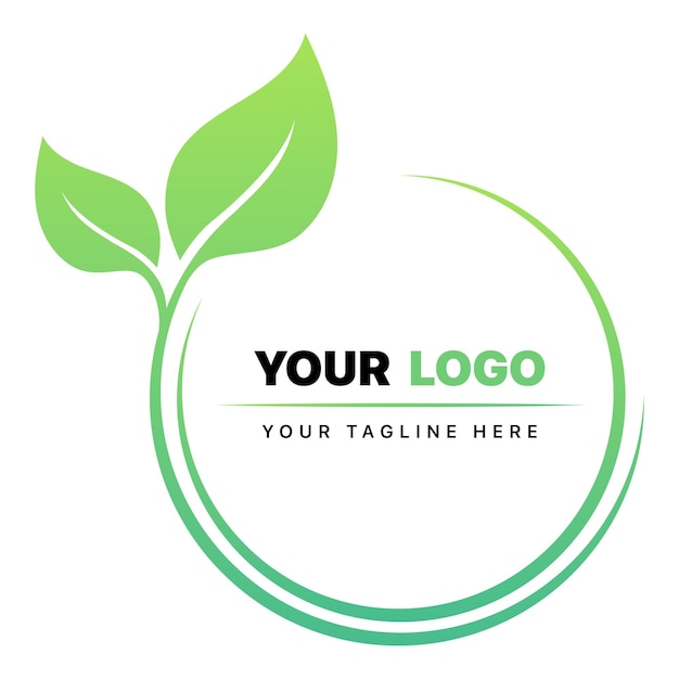 Free vector green leaves round logo