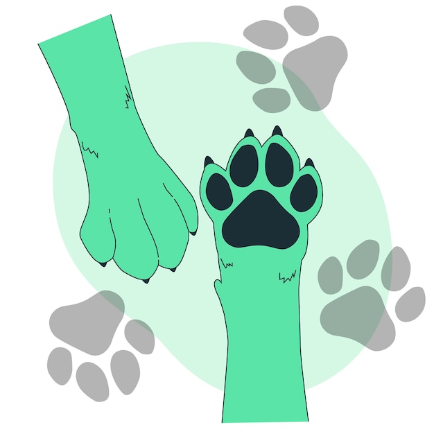 Dog paw concept illustration