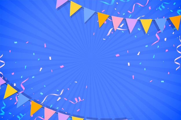 Бесплатное векторное изображение Декоративный фон флага партии и дизайн конфетти