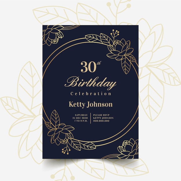 Бесплатное векторное изображение Элегантный дизайн приглашения на день рождения