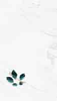 Бесплатное векторное изображение Узор листвы на мраморном текстурированном фоне