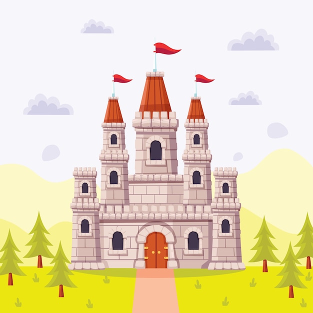 Free vector fairytale castle concept