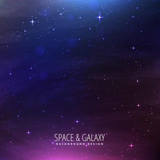 Free vector fantastic galaxy background with purple lights