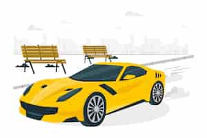 Free vector fast car concept illustration