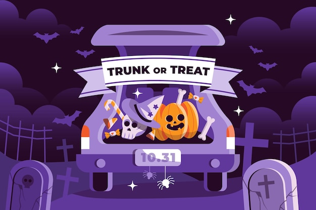 Free vector flat trunk or treat background
