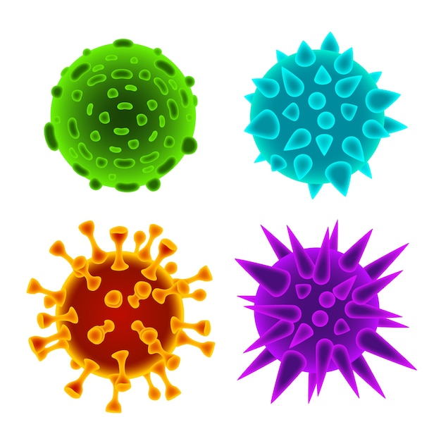 Бесплатное векторное изображение Плоский дизайн коллекции коронавирусов