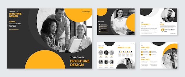 Free vector flat design corporate brochure