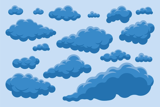 Free vector flat design cloud collection