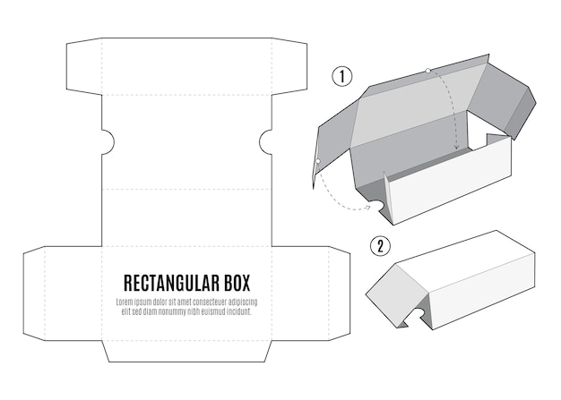 Плоский дизайн шаблона высечки коробки