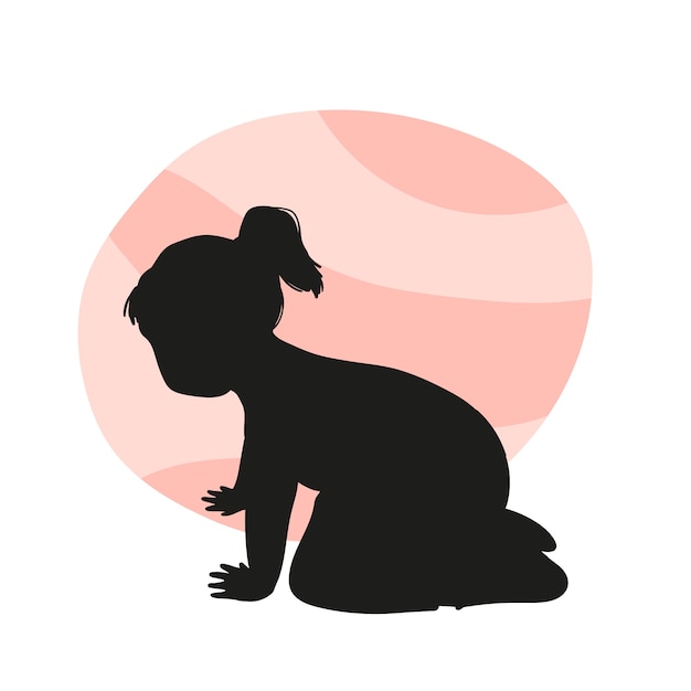 Flat design baby silhouette