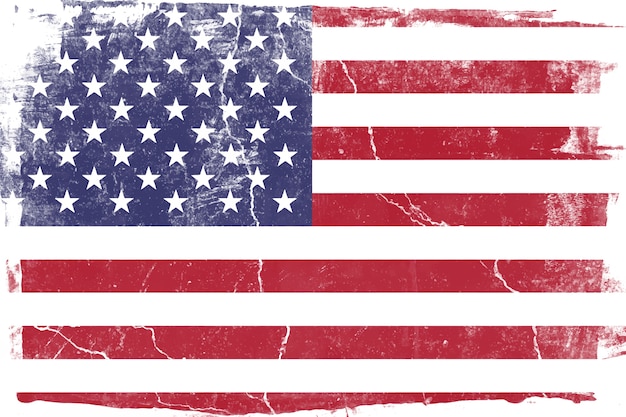 Flat design grunge american flag