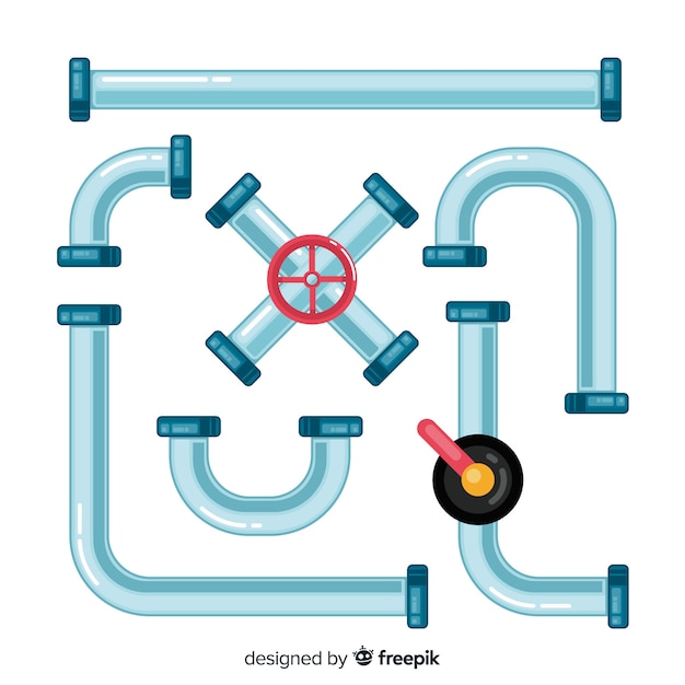 Бесплатное векторное изображение Плоский дизайн металлического трубопровода