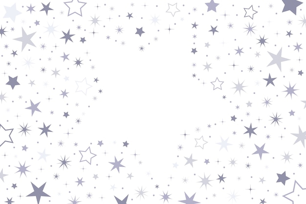 Плоский дизайн фона серебряных звезд