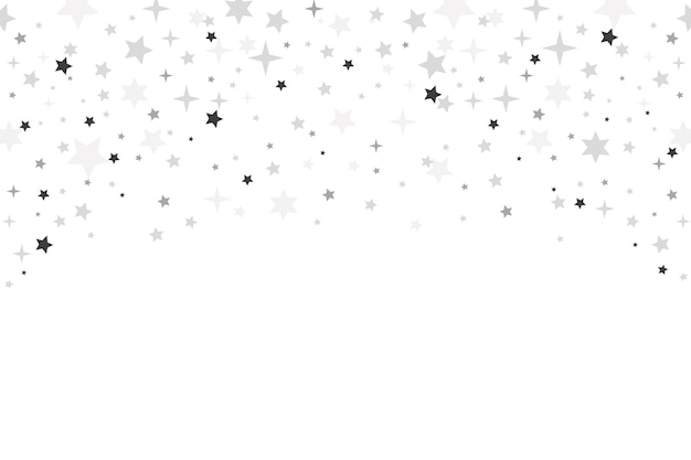 Бесплатное векторное изображение Плоский дизайн фона серебряных звезд
