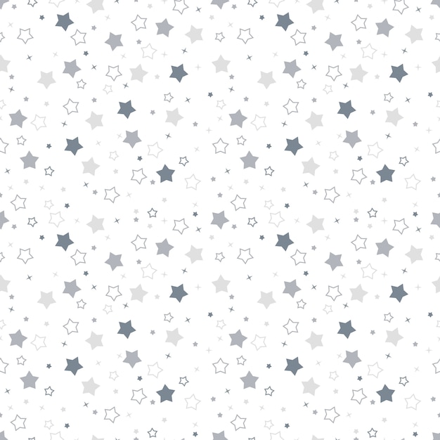 Flat design silver stars pattern
