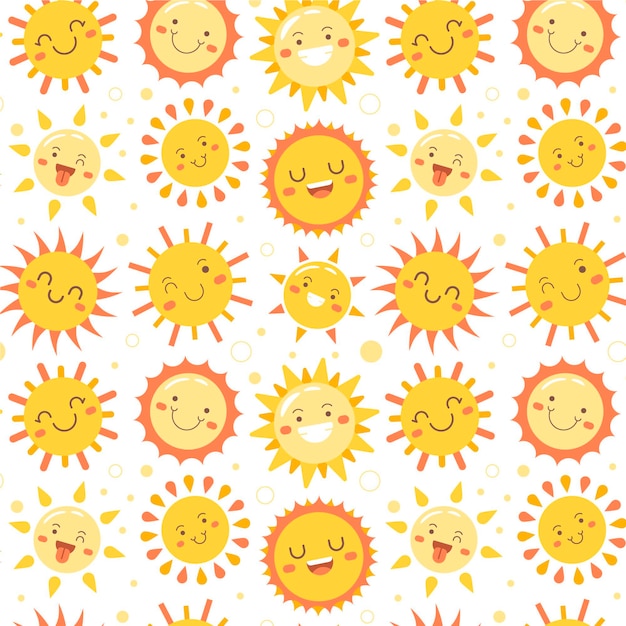 Бесплатное векторное изображение Плоский дизайн солнце шаблон