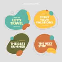 Free vector flat design travel label collection