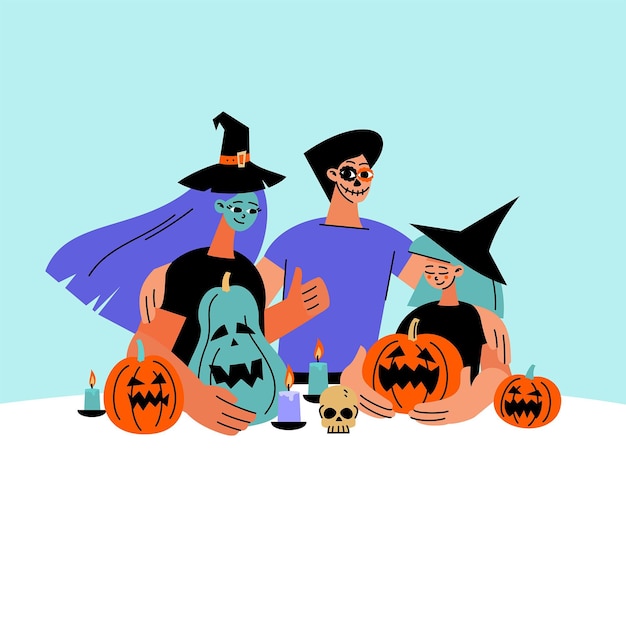 Бесплатное векторное изображение Плоская иллюстрация хэллоуина