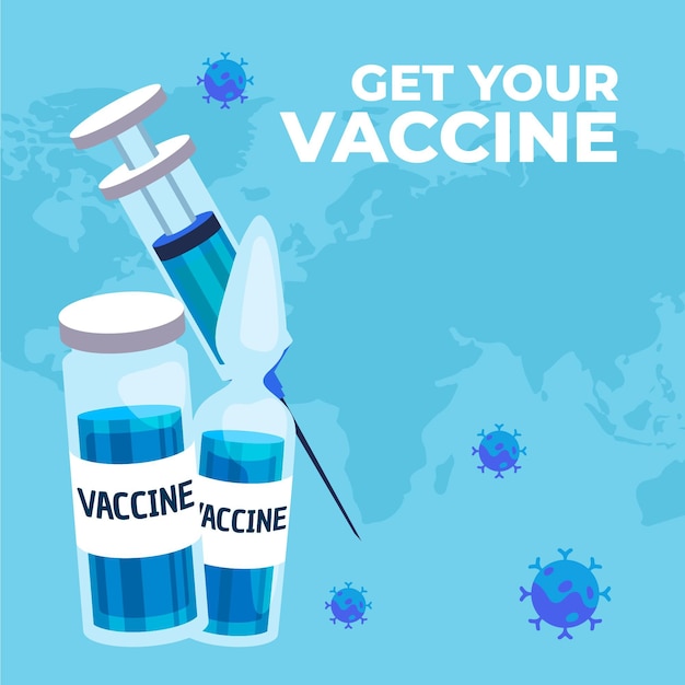 Бесплатное векторное изображение Плоская иллюстрация вакцинации