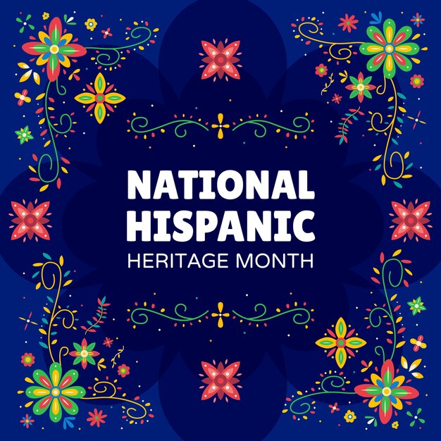 Плоский фон месяца национального латиноамериканского наследия