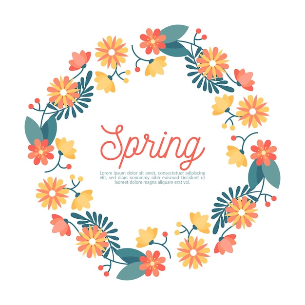 Free vector flat spring floral frame