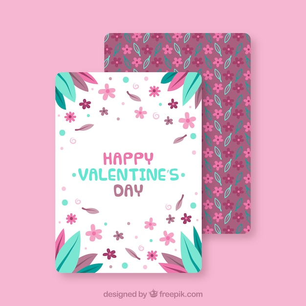 Free vector floral valentine's day card template