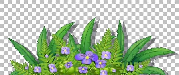 Бесплатное векторное изображение Цветочный куст с листьями на прозрачном фоне