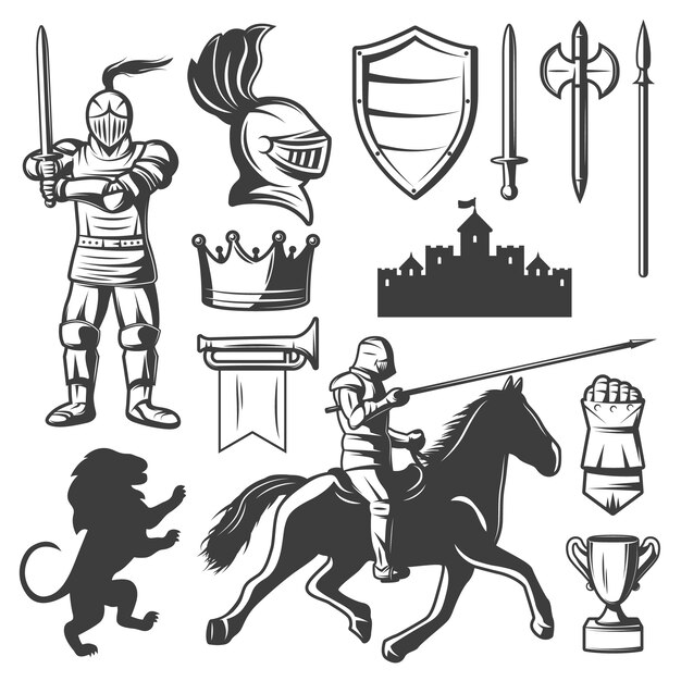 Knights Monochrome Elements Set