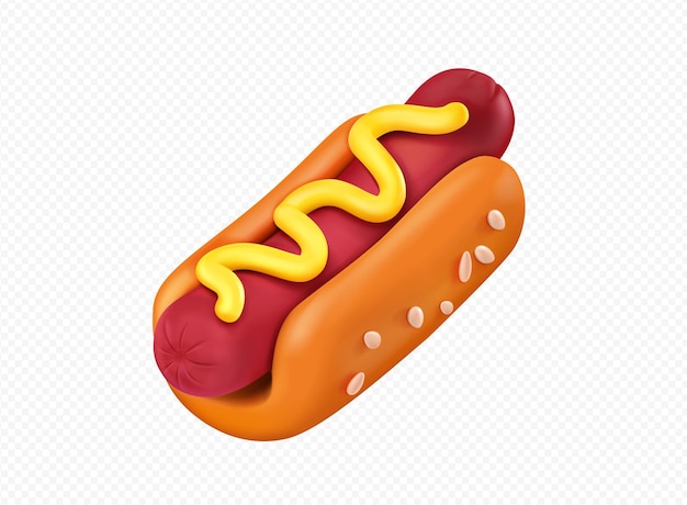 Free vector hot dog street snack isolated on transparent