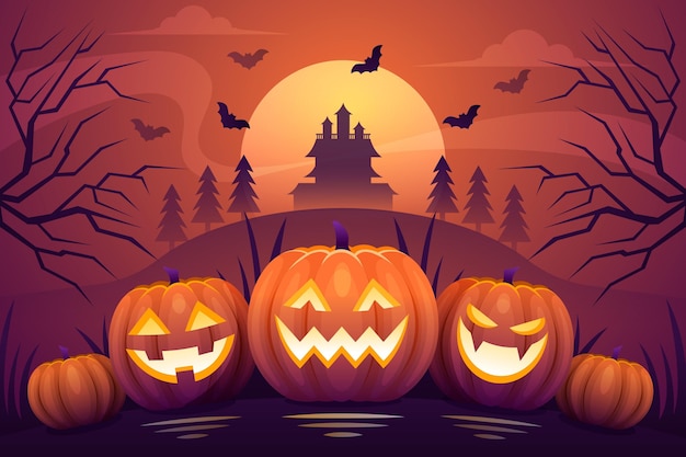 Бесплатное векторное изображение Хэллоуин фон плоский дизайн