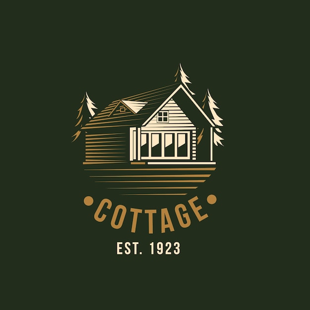 Free vector hand drawn cottage logo template