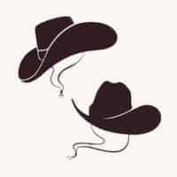 Free vector hand drawn cowboy hat  silhouette