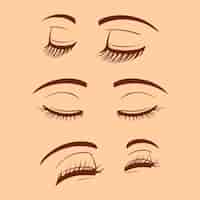 Бесплатное векторное изображение Нарисованная рукой иллюстрация шаржа закрытых глаз